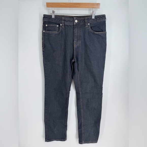 Prana Slim Fit High Rise Zip Up Dark Wash Denim Jeans - Picture 1 of 5